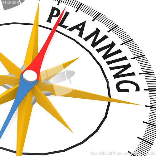 Image of Compass with planning word