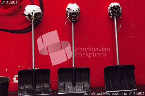 Image of Three snow shovels