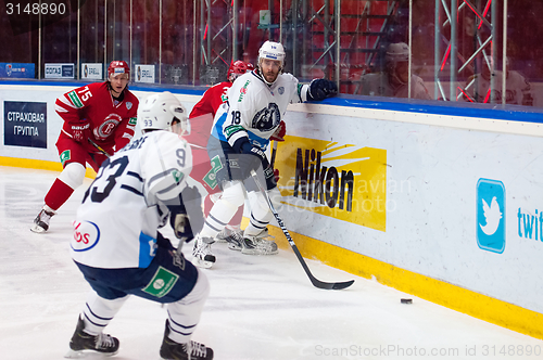 Image of Forward Ville Leino (18) in action