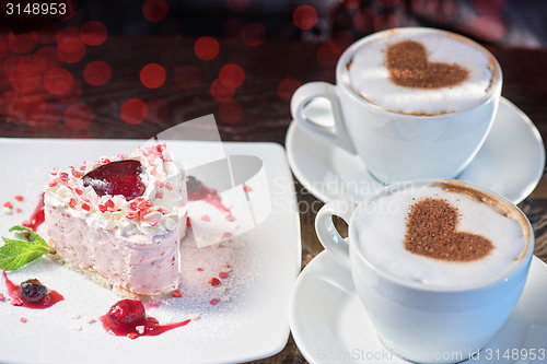 Image of heart-shaped valentine cake