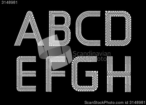 Image of Tire tracks font