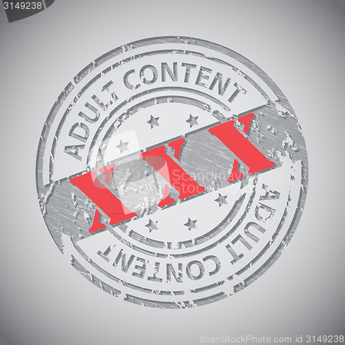 Image of Grunge adult content circle stamp with XXX text