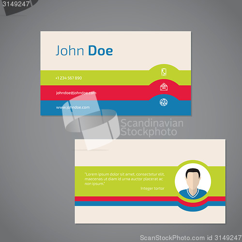 Image of Two sided business card with photo