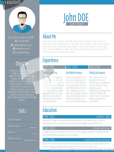 Image of Modern resume cv design with photo