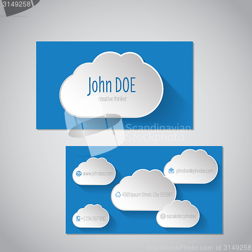 Image of Modern business card with clouds
