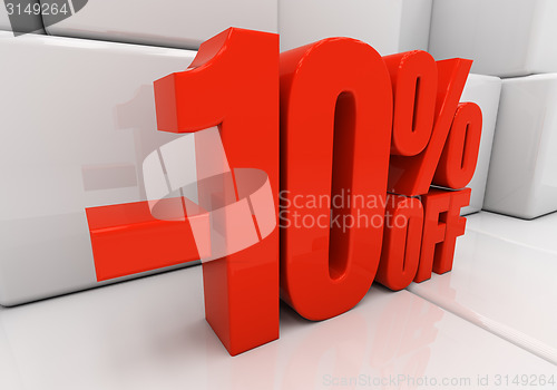 Image of 3D red 10 percent