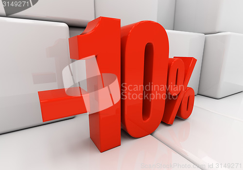 Image of 3D red 10 percent