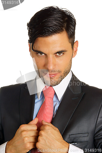 Image of Business man over white