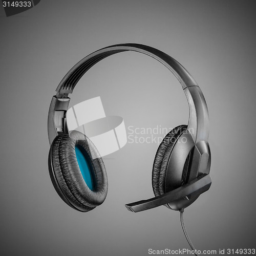 Image of Headphones on grey background