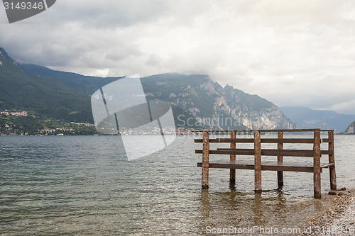 Image of Boat dock on Como lake in Italy