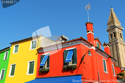 Image of Colorful houses on Burano Island, Venice, Italy