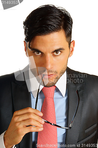 Image of Businessman over white