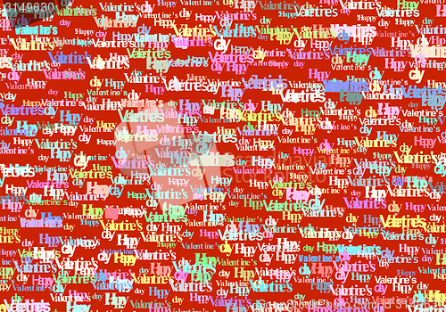 Image of Happy Valentine Day text color abstract background