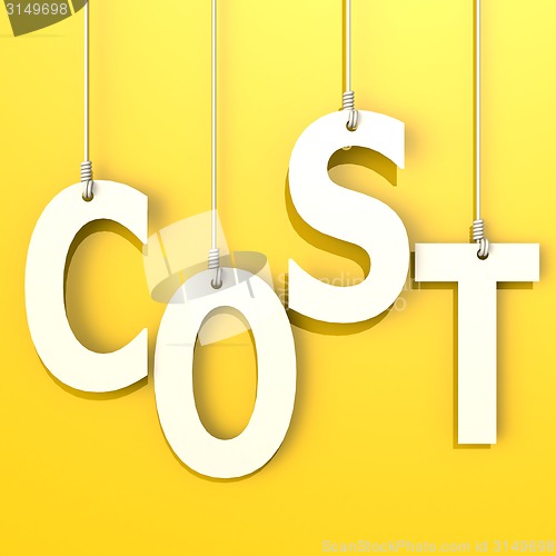 Image of Cost word in orange background