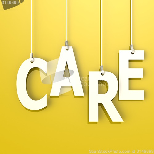 Image of Care word in blue background