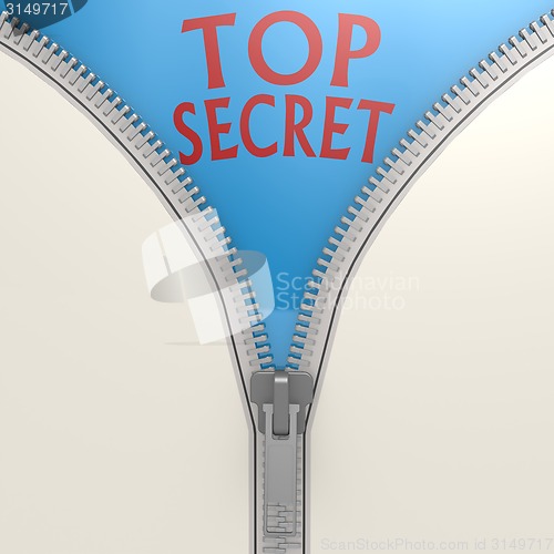 Image of Isolated zipper with top secret