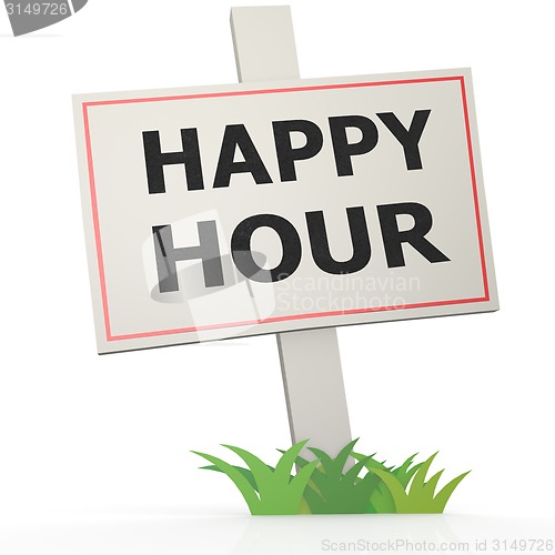 Image of White banner with happy hour