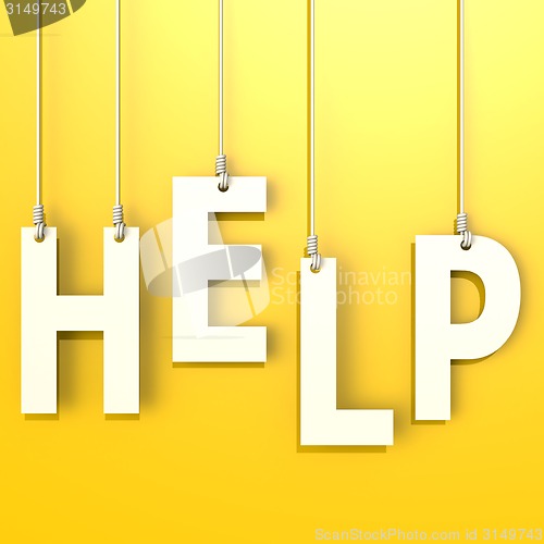 Image of Help word in yellow background