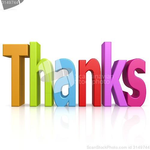 Image of Thanks color word