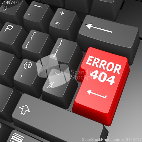 Image of Error 404 key on computer keyboard