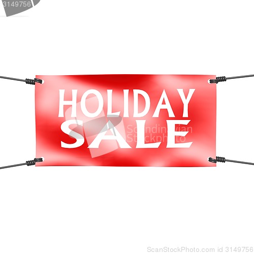 Image of Banner holiday sale with four ropes on the corner