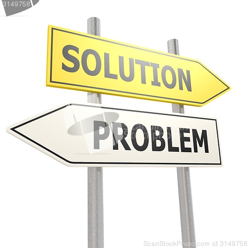 Image of Problem solution road sign