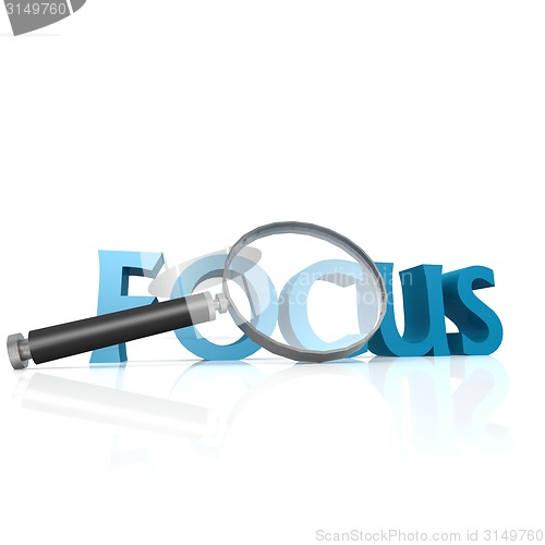 Image of Magnifying glass with blue focus word