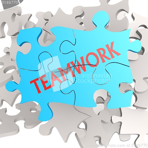 Image of Puzzle jigsaw teamwork