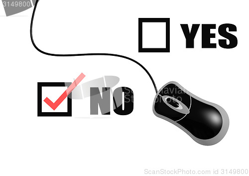 Image of Yes and no with computer mouse