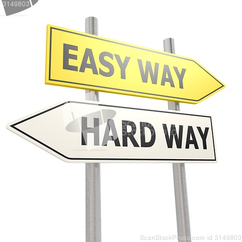 Image of Easy hard way road sign