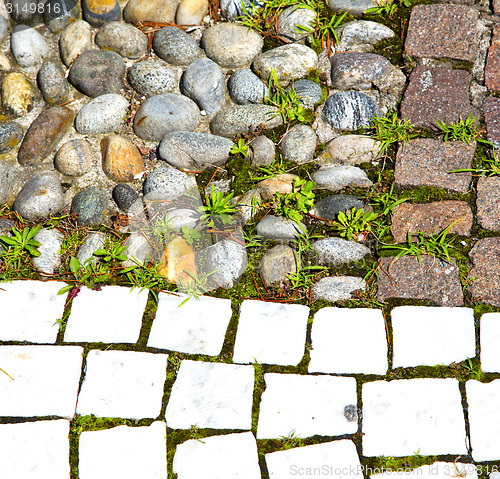 Image of wall milan  in italy old   church concrete wall  brick   grass