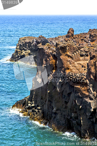 Image of hervideros brown rock in   and summer 