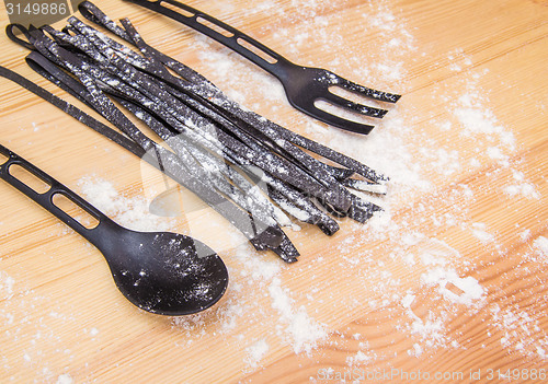 Image of black pasta