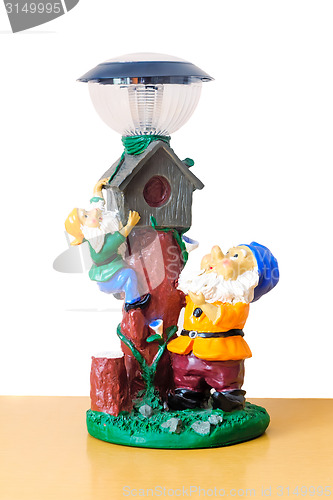 Image of Original lamp with the image of the dwarves.
