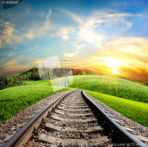 Image of Railroad through forest