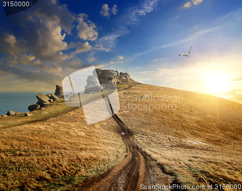 Image of Sunset and rocks