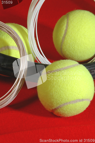 Image of tennis balls and strings