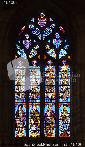 Image of Stained-glass window in Seville cathedral, Spain