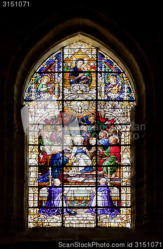 Image of Stained-glass window in Seville cathedral, Spain