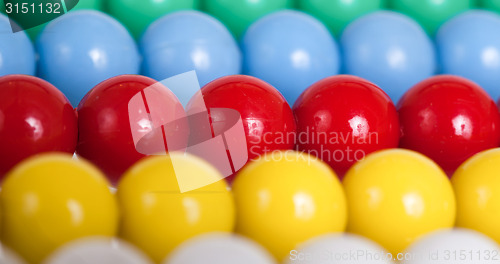 Image of Close up of an old colorful abacus, selective focus