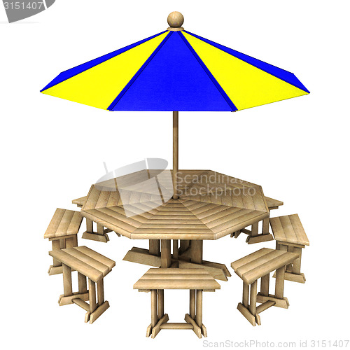 Image of Wooden Patio Furniture