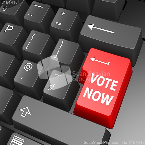 Image of Vote now key on computer keyboard