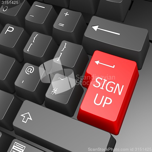 Image of Sign up key on computer keyboard