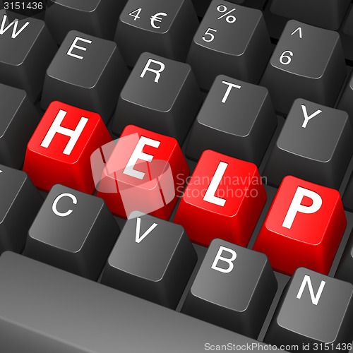 Image of Black keyboard with help word