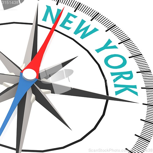 Image of Compass with New York word