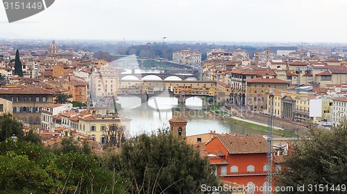 Image of Beautiful view of bridge Ponte Vecchio, Florence 