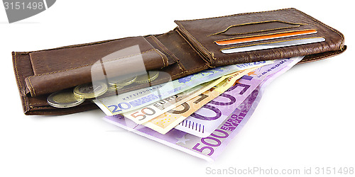 Image of Wallet with Euro banknotes