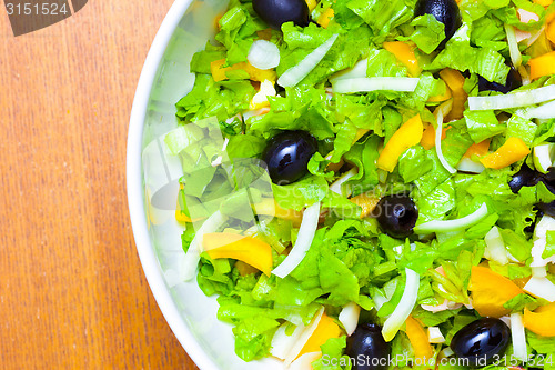 Image of Assorted salad of green leaf lettuce