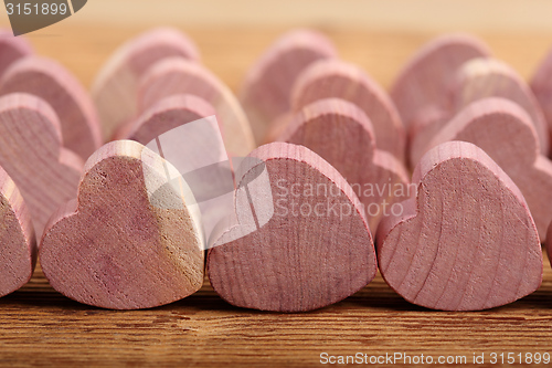 Image of Wooden hearts.