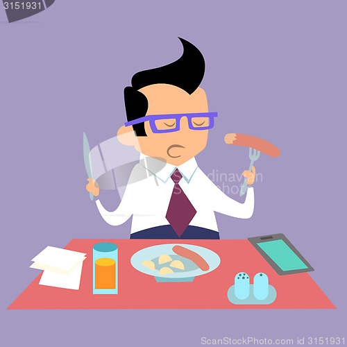 Image of Business lunch office worker